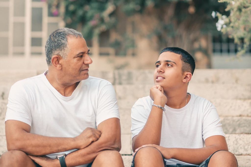 a father takes an opportunity to help improve his teen sons mental health